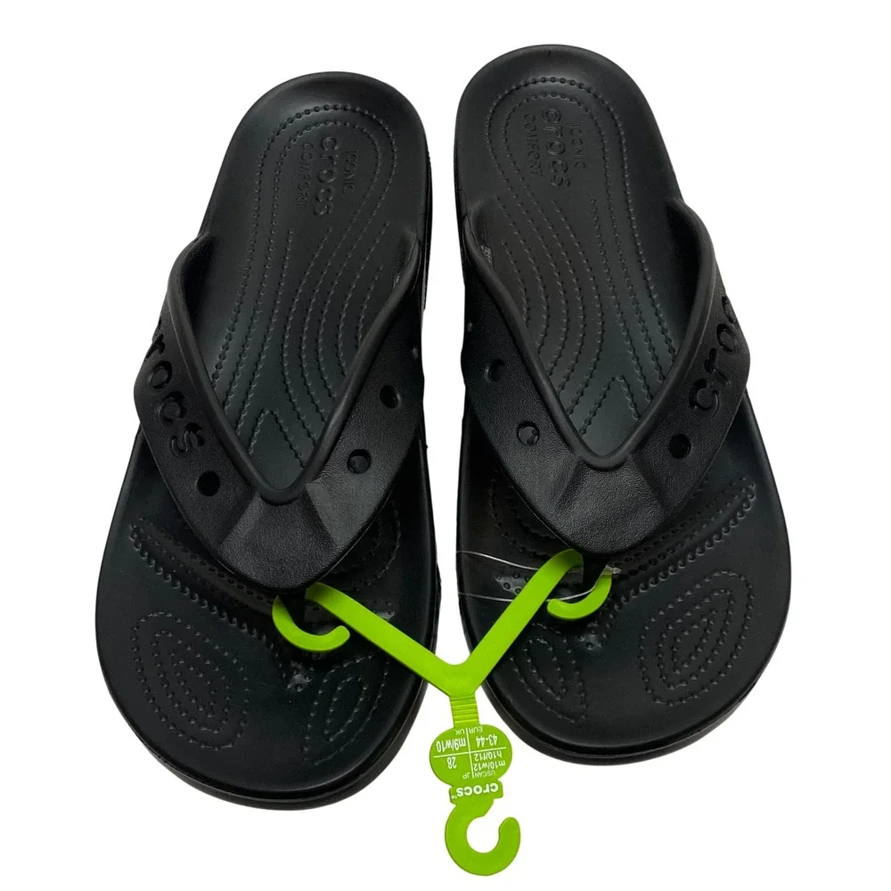 Crocs‎ Baya II Flip Black Mens 10 Womens 12 Sandals NWT